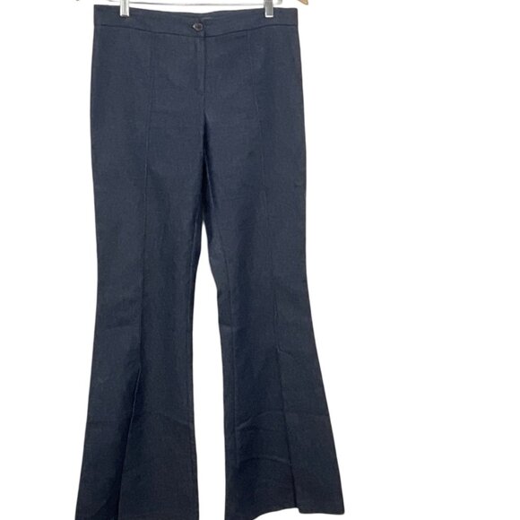 Bisou Bisou Michele Bohbot Flared Denim Trousers Pants Size 42 - Picture 1 of 5